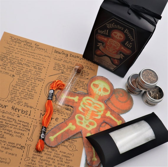 Energy, motivation, and creativity! Witches poppet spell kit! Orange.