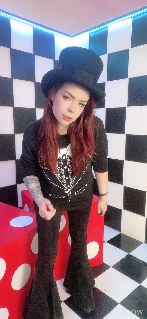 All dressed up and nowhere to go- long sleeve gothic tuxedo shirt! Unisex! Great goth alternative t-shirt