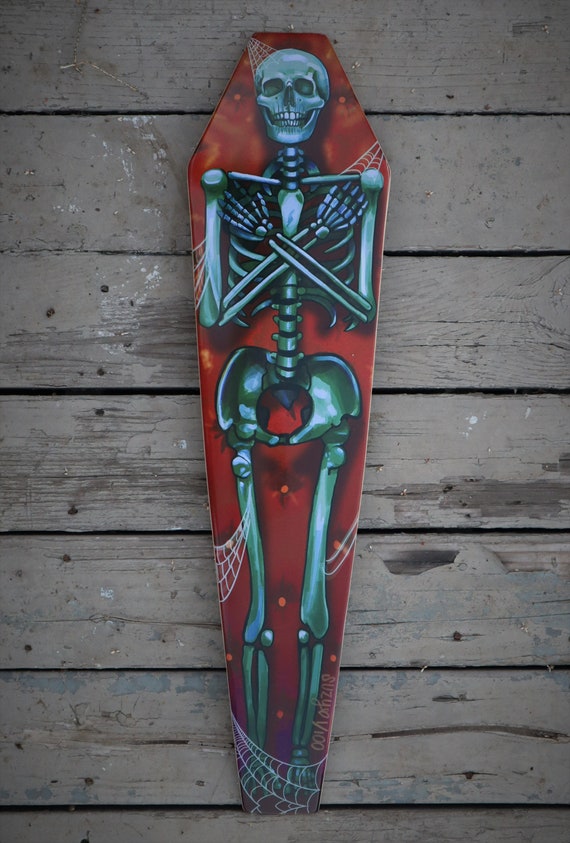 THE CRYPT KEEPER coffin shaped skateboard! Great gothic horror gift!