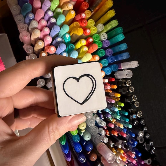 Sassy candy Heart Self-Inking Stamp – 30mm Valentine Candy Heart Stamp w/ Refillable Ink