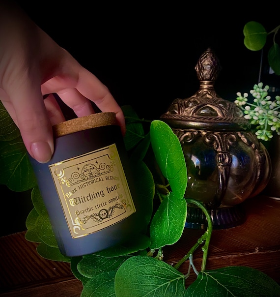 Dark historical blend candles- witching hour! dark moody gothic jar candle! great gift