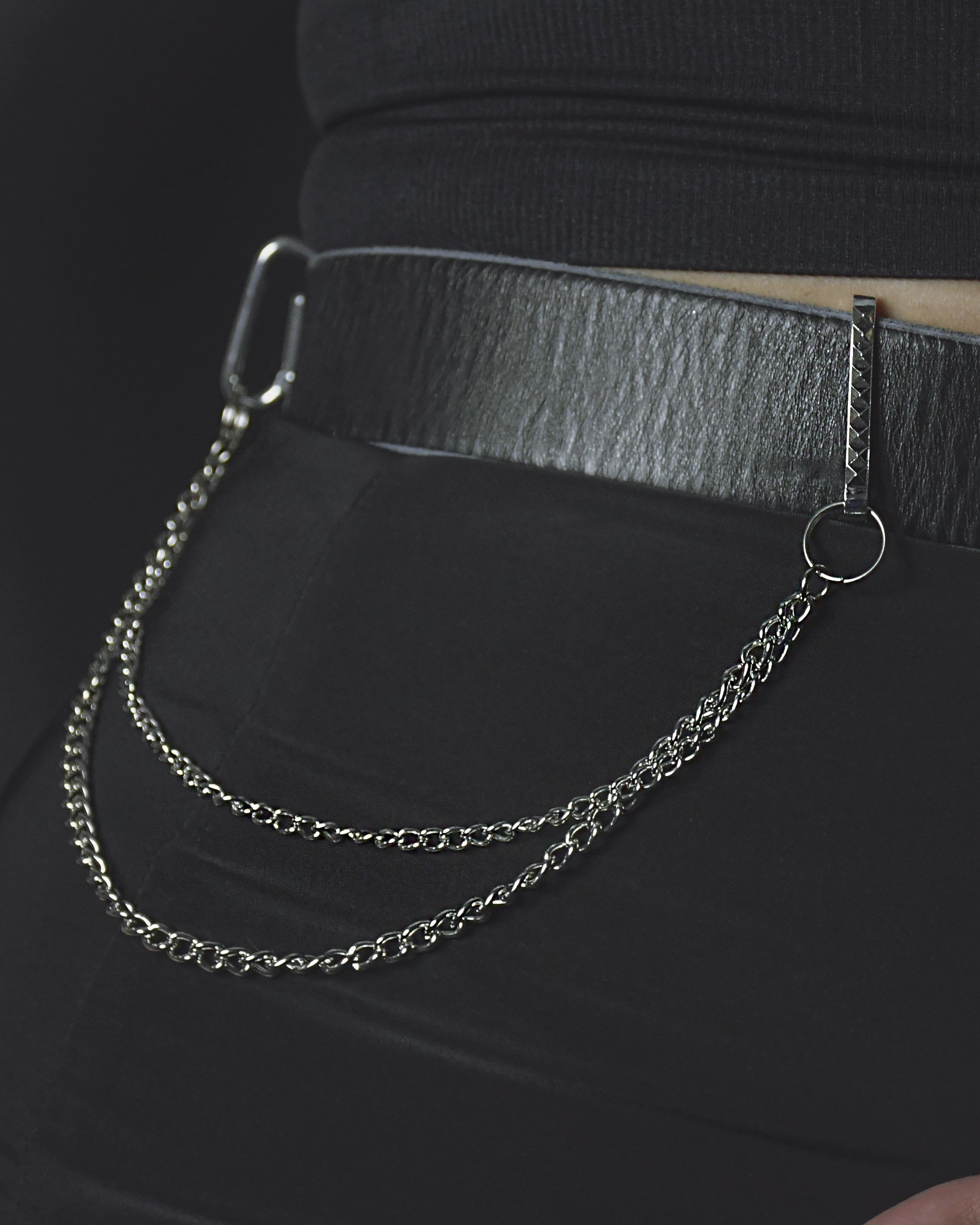 Silver Limited edition- goth pyramid stud belt or wallet chain access…