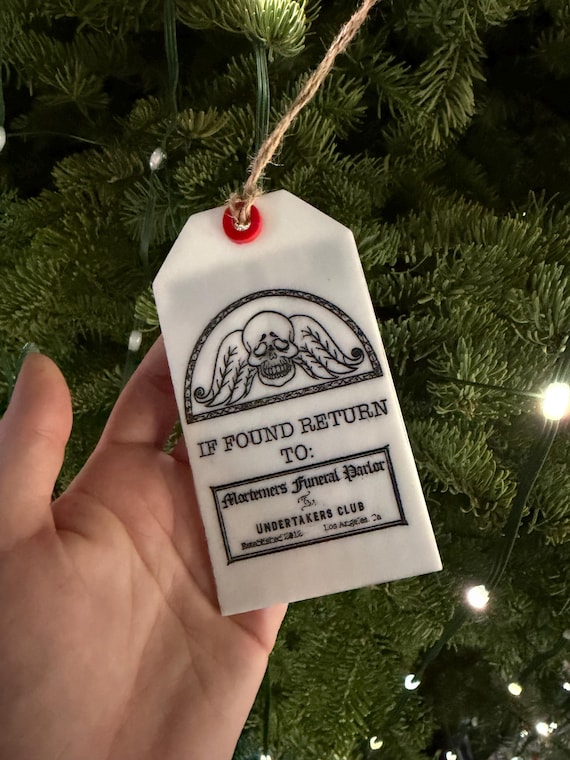 2025 if found, return to: toe tag Limited-Edition Ornament moody gothic art ornament for Christmas and Xmas trees
