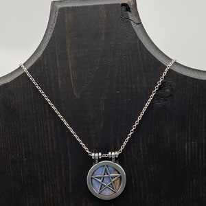 Pentagram- preserved morpho butterfly wing locket pendant! Great gift!