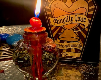 Amplify Love- DIY spell bottle kit! Make your own witch spellcraft! Fun gothic gift!