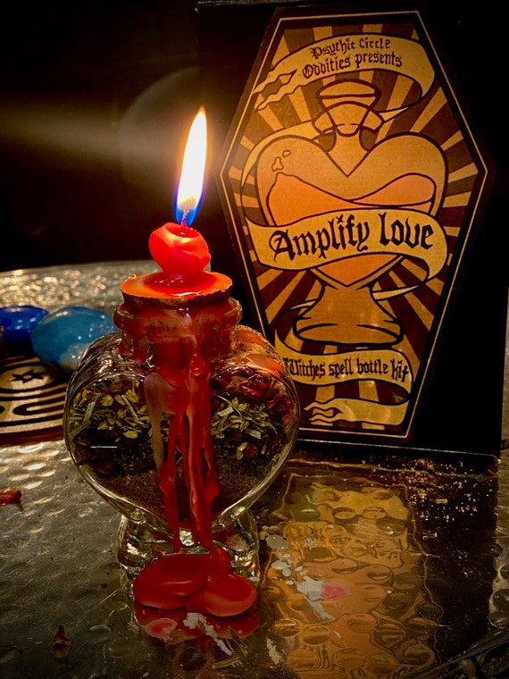 Amplify Love- DIY spell bottle kit! Make your own witch spellcraft! Fun gothic gift!