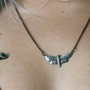 Deaths head hawk moth necklace with chain- great gift!