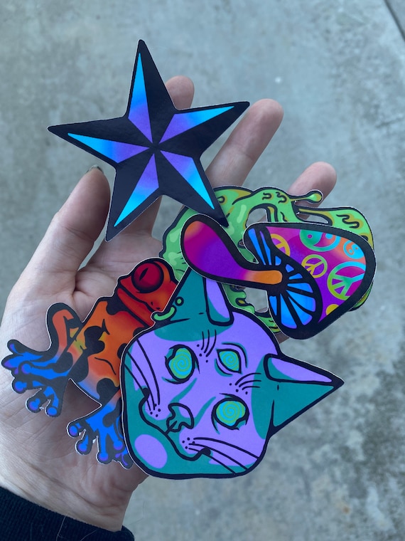 90’s skateboard skate park sticker set! Vinyl, waterproof, heavy duty stickers! Psychedelic goth grunge