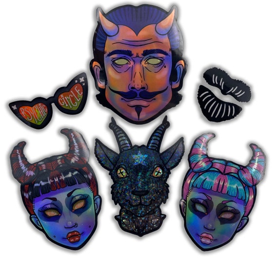 Creatures of the night -high quality sticker set! 6 stickers!