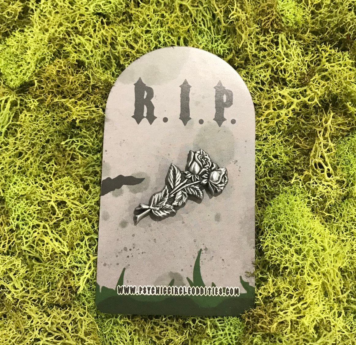 The rose grave stone marker! Limited edition 3D metal pin