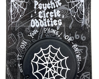 SWAPPABLE COMPACT MIRROR Spiders pentagram web Psychic Circle phone grip!