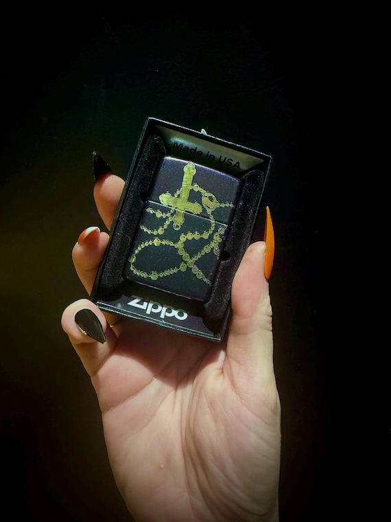 Midnight Rosary engraved zippo | gothic horror gift | genuine zippo