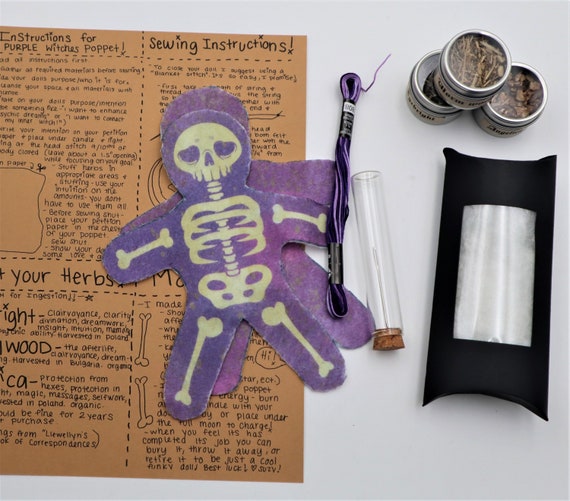 Divination, Psychic powers, and Magic! Witches poppet spell kit! Purple. Unique fun gift! Odd!