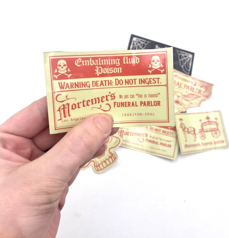Mortemer’s Funeral Parlor and Undertakers Club 5 Piece Vinyl Sticker ...