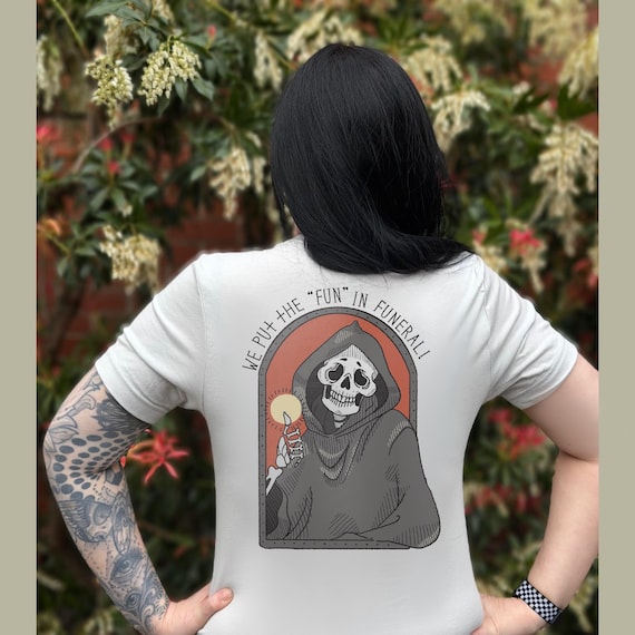 Mortemer’s Since 2012: Funeral Club Uniform T shirt gothic humor, putting the fun in funeral! Funeral parlor and undertakers club morbid