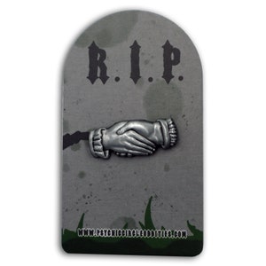 Clasped hands gravestone marking 3D metal pin- limited edition!