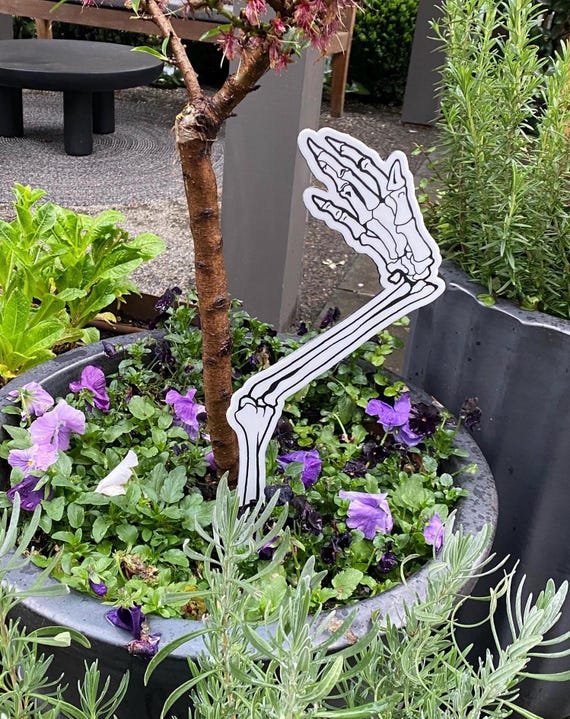 Skeleton Hand Garden Stakes – Gothic Trellis for Climbing Plants & Spooky Gardens- great gothic horror gift