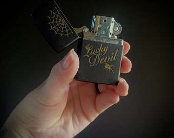 Zippo X psychic circle oddities - refillable lucky devil lighter! Great gothic gift