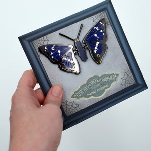 The purple emperor corpse butterfly moving wing enamel pin image 5