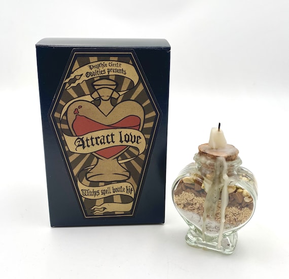 Attract Love- DIY spell bottle kit! Make your own witch spellcraft! Fun gothic gift!