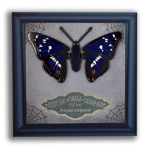 The purple emperor corpse butterfly moving wing enamel pin image 1