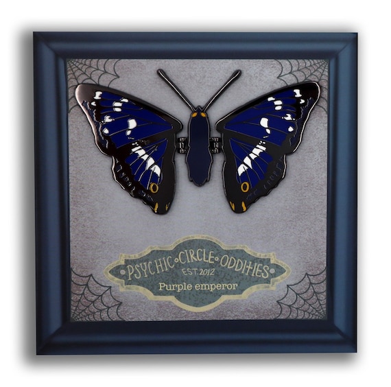 The purple emperor (corpse butterfly) moving wing enamel pin!