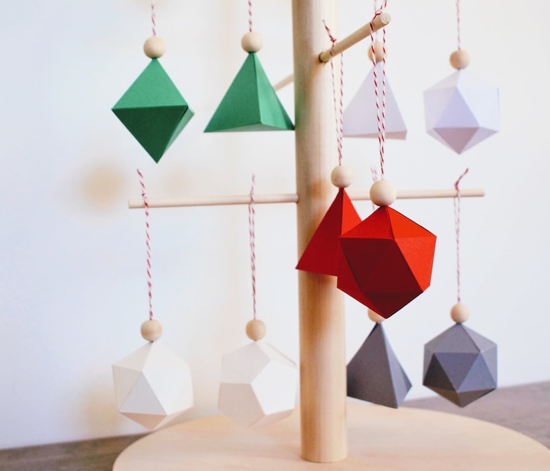 Geometric paper ornaments / set of 3 image 8