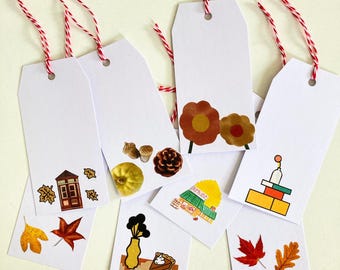 Collaged Gift Tags, Fall Theme