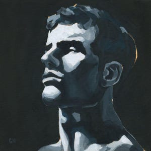 Original Hand painted Oil Painting on canvas Male Portrait  Man Gay