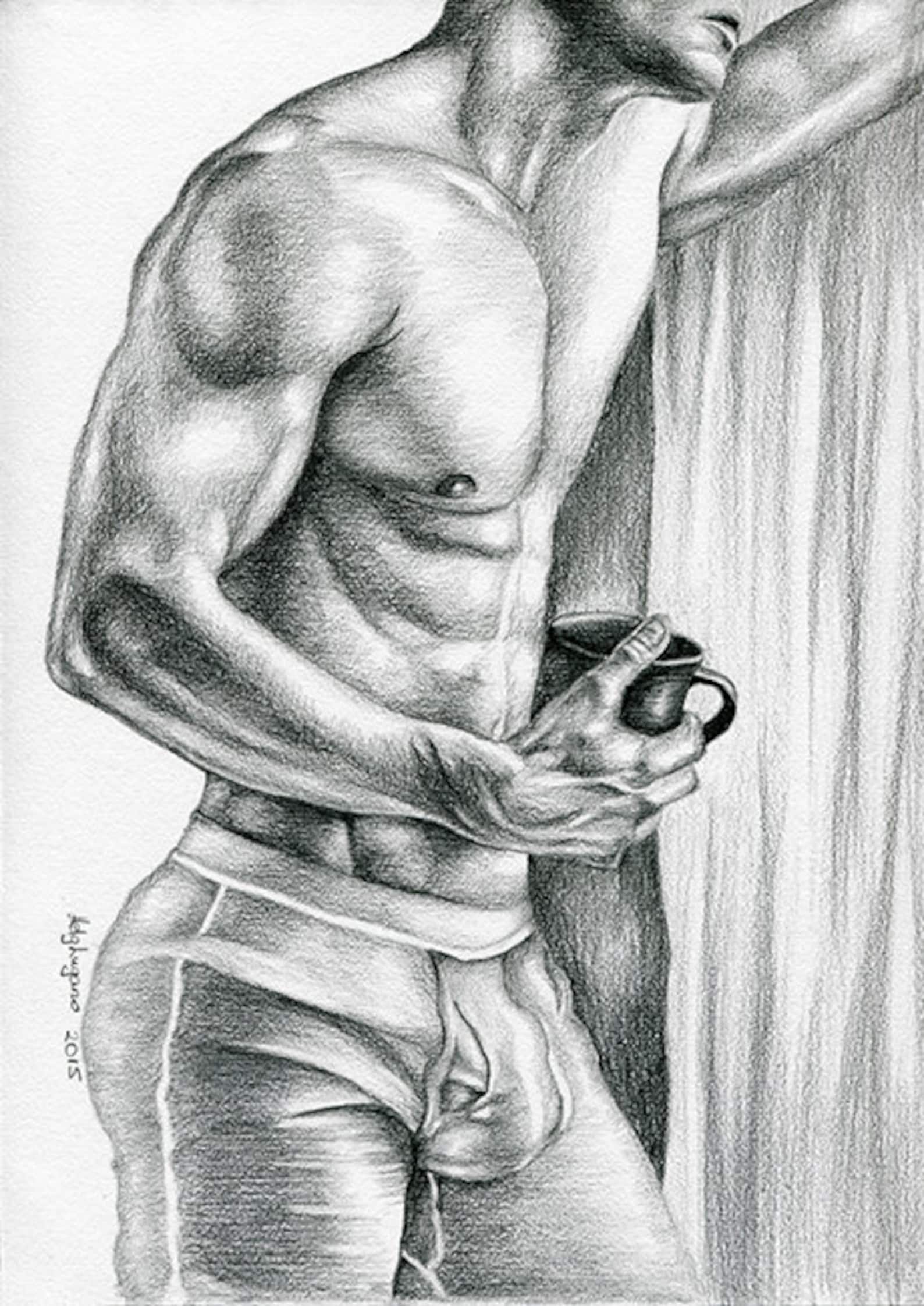 Рисунки голый парней Drawing Male