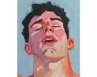 PRINT of Original Art Work Oil Painting Gay Portrait "Unspoken Thoughts"