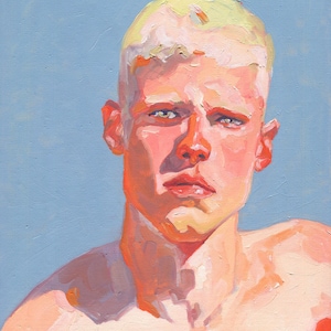 Original Hand painted Oil Painting on canvas Male Portrait  Man Gay
