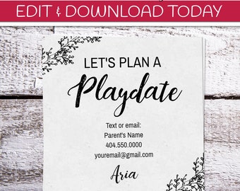 Playdate Invitation Etsy