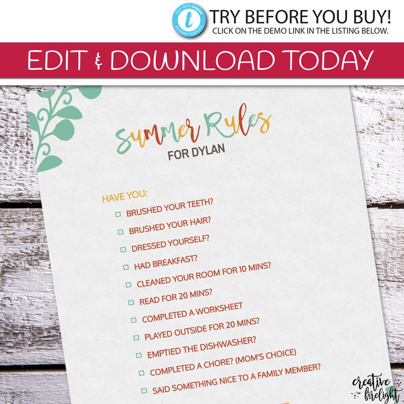 EDITABLE Summertime Regulations Editable On the net Printable Exhibit Season Laws Chore Listing Summer season Chores Test off Chores photograph about Summer Rules Printable named EDITABLE Summer season Pointers Editable On-line Printable Exhibit Year Legislation Chore Checklist Summer season Chores Look at off Chores