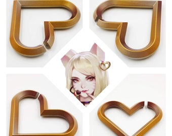 KDA - Ahri's Heart Earring/Bangle and Hairclip Digital File Download