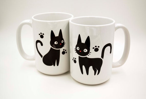 本店は 魔女の黒猫マグカップ - Etsy 日本 ぬいぐるみ