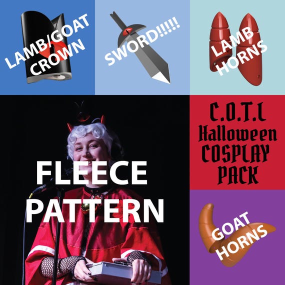 C.O.T.L. Halloween Cosplay Pack - Horns, Crown, Sword, Fleece - STL Downloads OCTOBER ONLY!