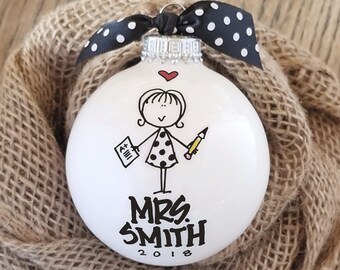 Teacher Ornament, Personalized Teacher, Personalized Teacher Gift, Teacher Christmas Gift, Gift for Teacher, Personalized Teacher Ornament