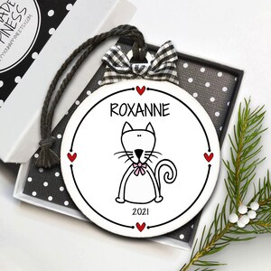 Pet Owner Gift, Cat Ornament, Cat Mom Gift, Kitten Ornament, Personalize Pet Ornament, Christmas Cat, Holiday Pet Ornament, Cat Owner Gift