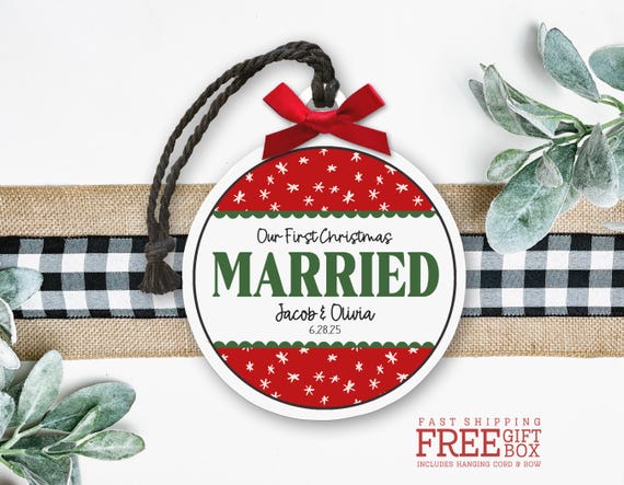 Personalized First Christmas Together Ornament - Couples Ornament - Newlyweds First Christmas Together - New Couple Gift 2025