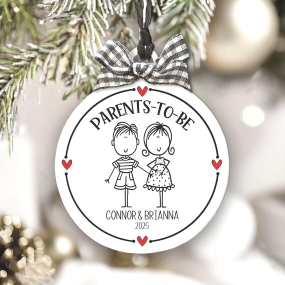Personalized Parents To Be Ornament Expectant Couple Gift Pregnancy Keepsake New Family Christmas Ornament