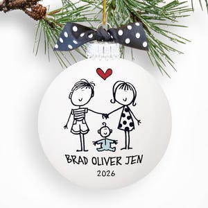 New Parents Gift Personalized Family Ornament Baby's 1st Christmas Custom Family Keepsake