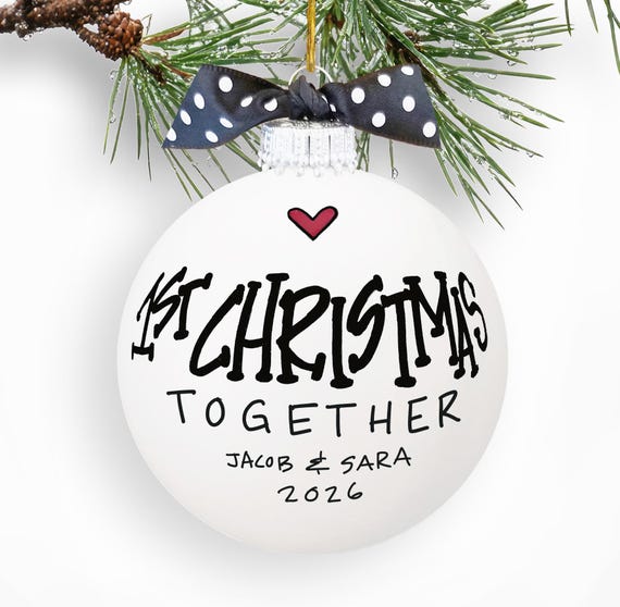 First Christmas Together Ornament Personalized Wedding Gift Names Date Newlywed Keepsake