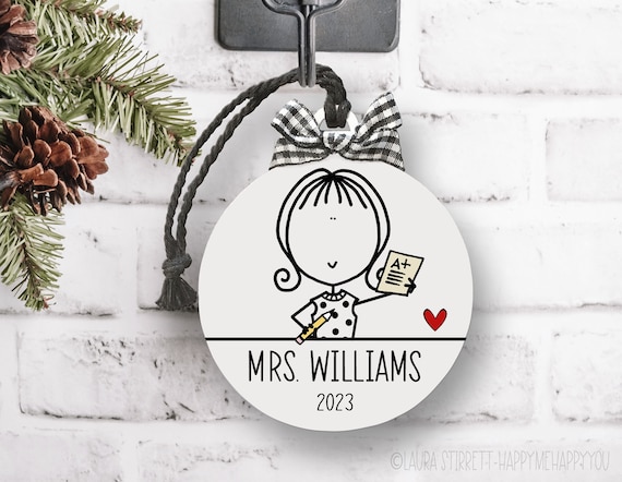 Teacher Gift, Personalized Teacher Ornament, Custom Teacher Gift, Teacher Christmas Gift, Gift for Teacher, Personalized Teacher Ornament