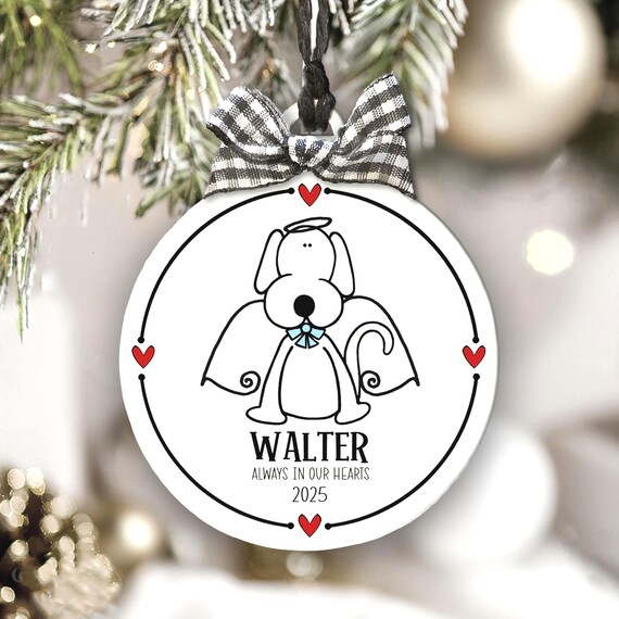 Angel Dog Memorial Ornament, Personalized Pet Loss Keepsake, Sympathy Pet Gift