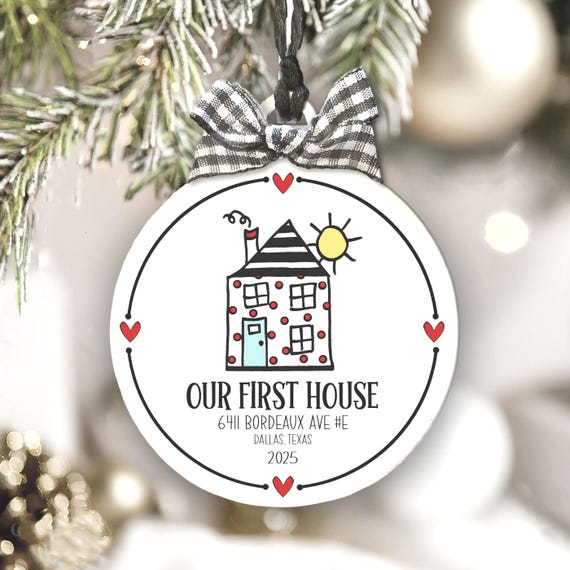 Personalized First Home Ornament, Custom Housewarming Gift, New House Keepsake Ornament