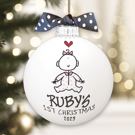 Personalized Baby Girl Ornament, Baby's First Christmas Keepsake, Daughter/Granddaughter Custom Keepsake