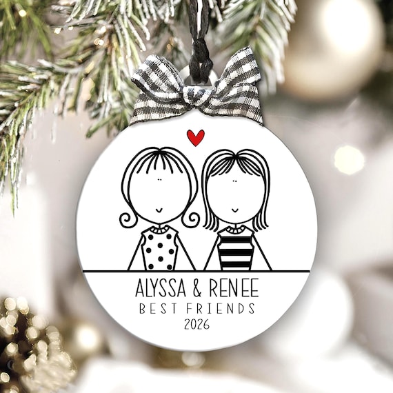 Best Friend Ornament Personalized Names Year Custom Girls Weekend Keepsake Besties