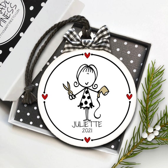 Hair Stylist Ornament, Personalized Hairdersser Gift, Hair Stylist Christmas Gift, Gift for Hairdresser, Personalized Hair Stylist Ornament