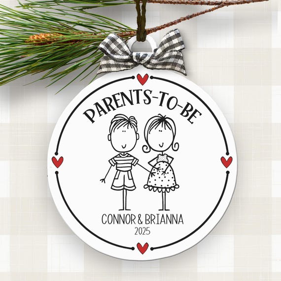 Personalized Parents To Be Ornament Expectant Couple Gift Pregnancy Keepsake New Family Christmas Ornament